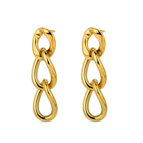 PENDIENTE ACERO 316 CHAPADO ORO18KT BARBADO TRIPLE ROCÍO MARTÍN