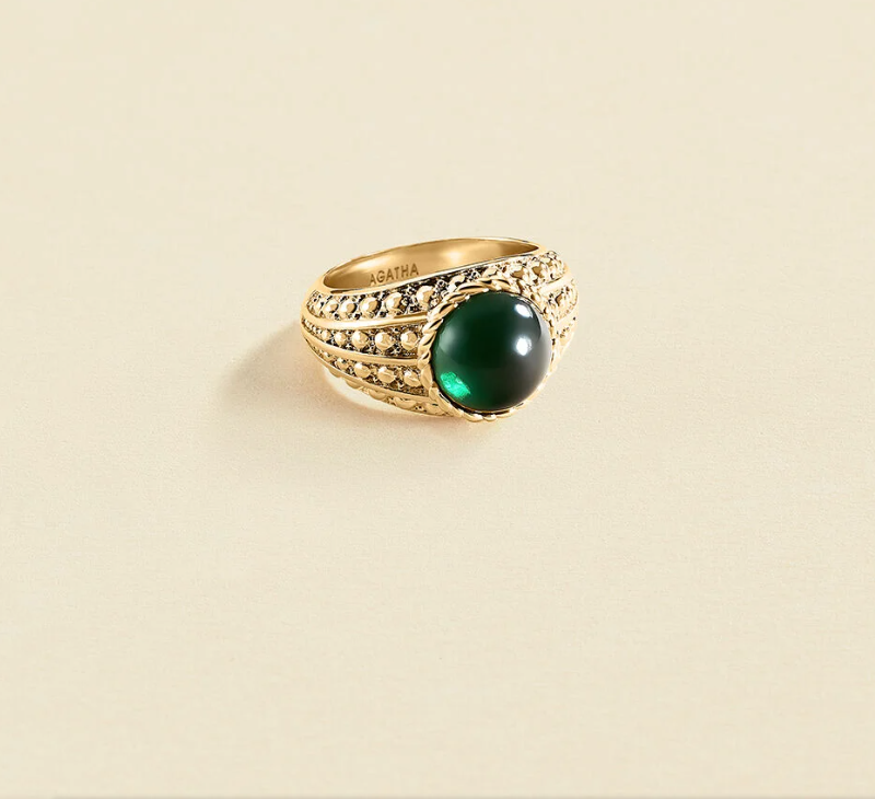 ANILLO CABUJÓN VERDE BISUTERIA AGATHA PARIS