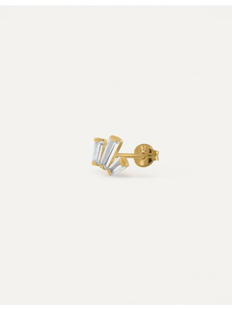 PENDIENTE ASYMETRIC BAGUETTE ORO 9K BEA SOLDADO
