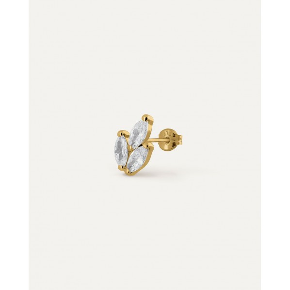 PENDIENTE LEAF CRYSTAL ORO 9K BEA SOLDADO