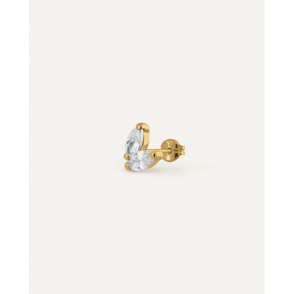 PENDIENTE TWO CRYSTALS ORO 9K BEA SOLDADO
