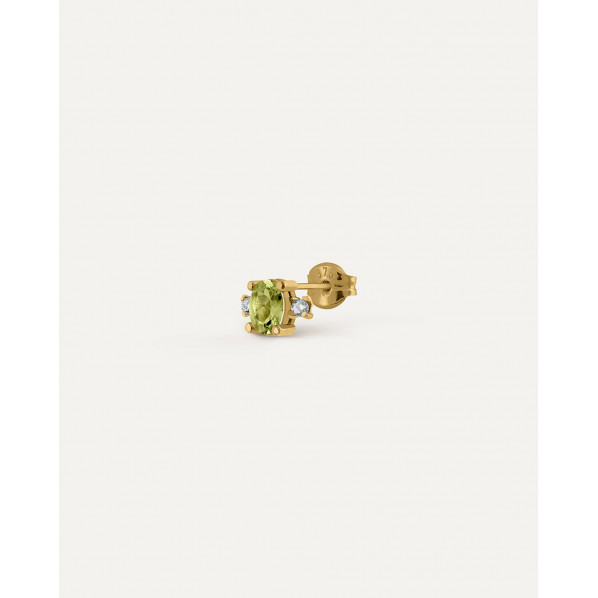 PENDIENTE OVAL MINI PERIDOTO ORO 9K