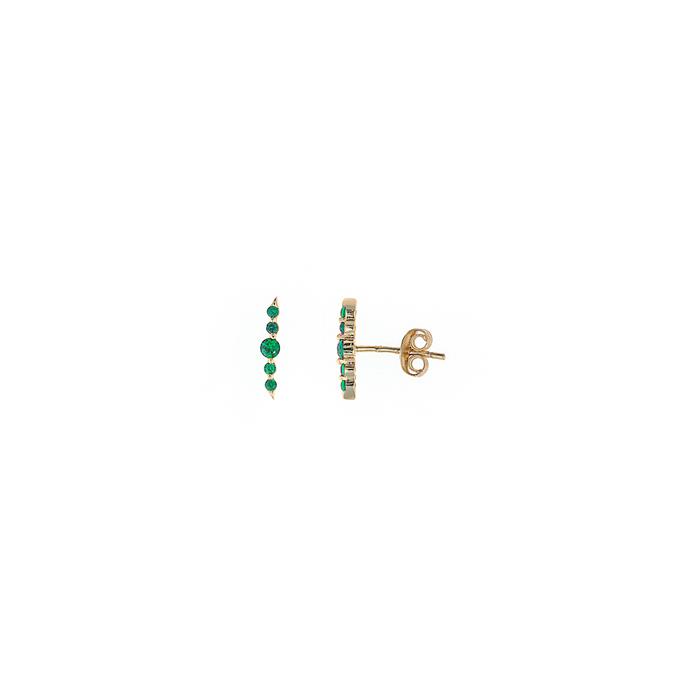 PENDIENTES PLATA CHAP CURVO CIRCONITAS ESMERALDA O AGUA MARINA SALVATORE