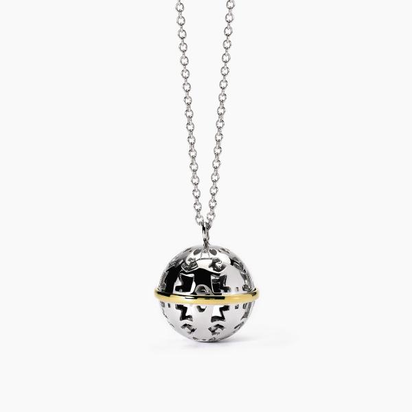 Collar de acero 316L PVD dorado llamador de ángeles 2JEWELS