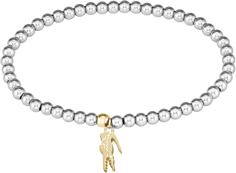 PULSERA LACOSTE ACERO BOLAS ÉLASTICA COLGANTE LACOSTE