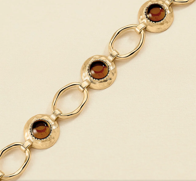PULSERA CABUJONES MARRÓN BISUTERIA AGATHA PARIS