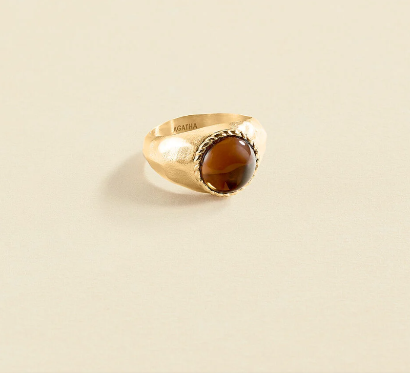 ANILLO CABUJÓN MARRÓN BISUTERIA AGATHA PARIS
