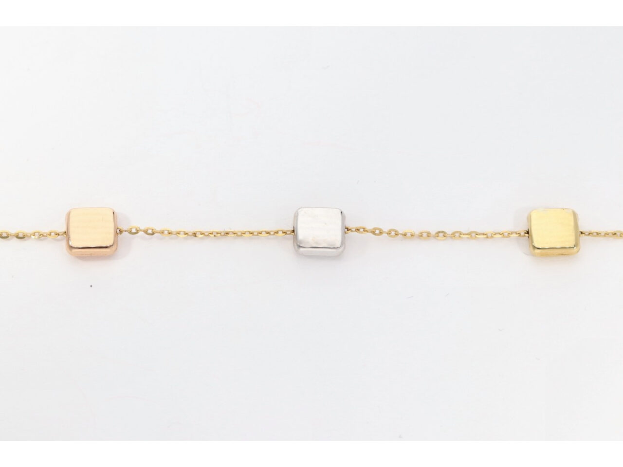 PULSERA ORO 18K CUADRADOS BICOLOR - Imagen 2