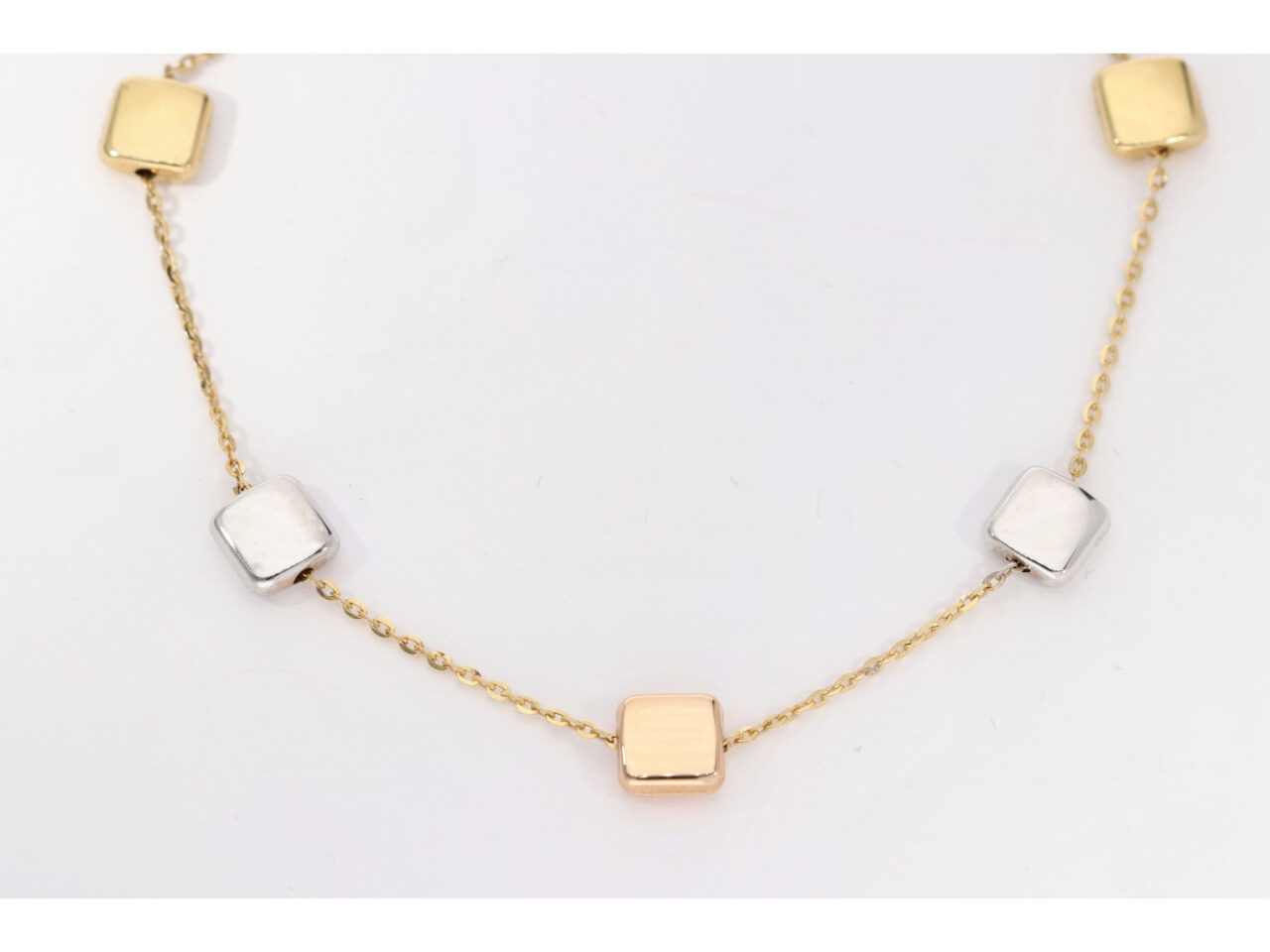PULSERA ORO 18K CUADRADOS BICOLOR - Imagen 3