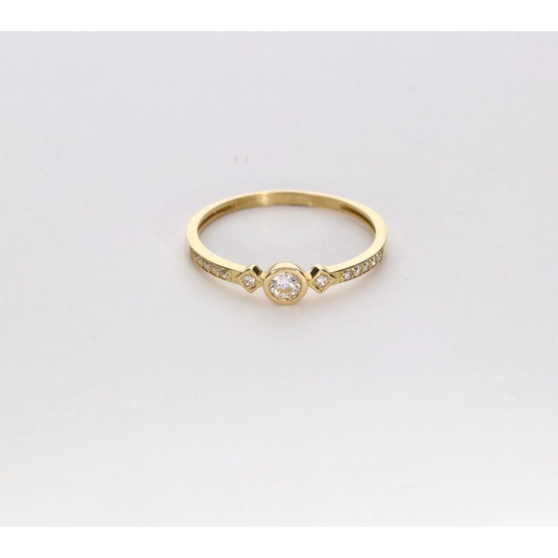 SORTIJA ORO 18K FINO CHATON CIRCONITAS