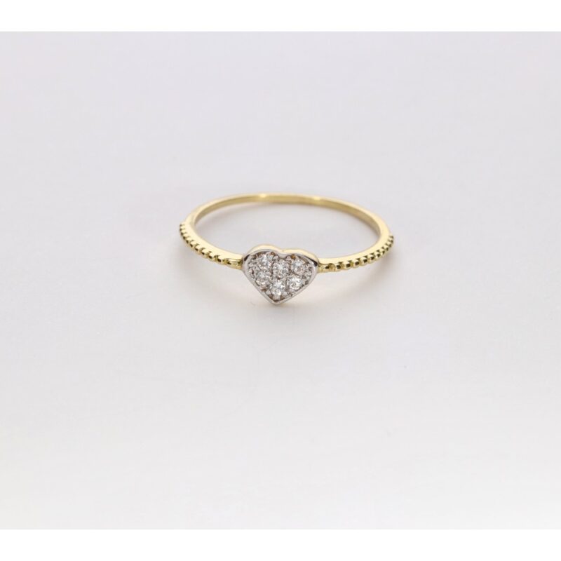 SORTIJA ORO 18K CORAZÓN CIRCONITAS
