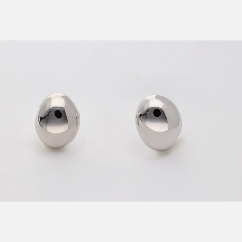 PENDIENTES PLATA 1º LEY BOLA PLANA GRUESA UNIFORME