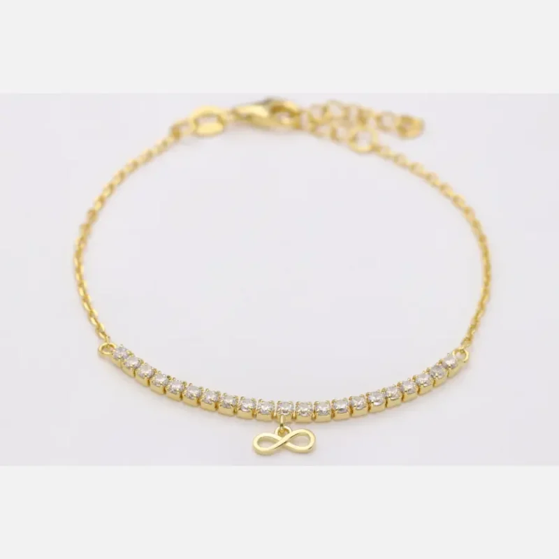 PULSERA PLATA 1º LEY INFINITO CIRCONITAS CHAPADA