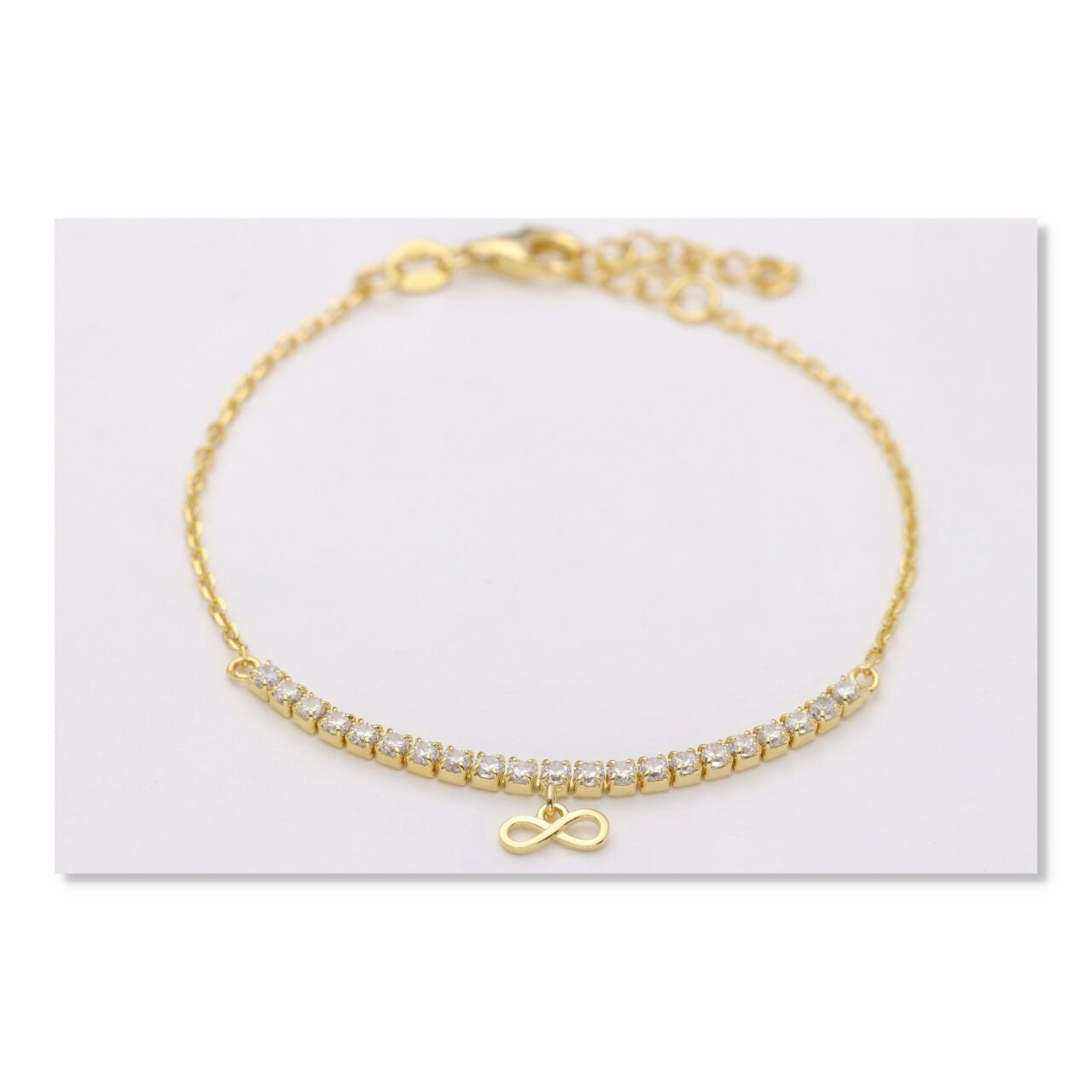 PULSERA PLATA 1º LEY INFINITO CIRCONITAS CHAPADA - Imagen 2