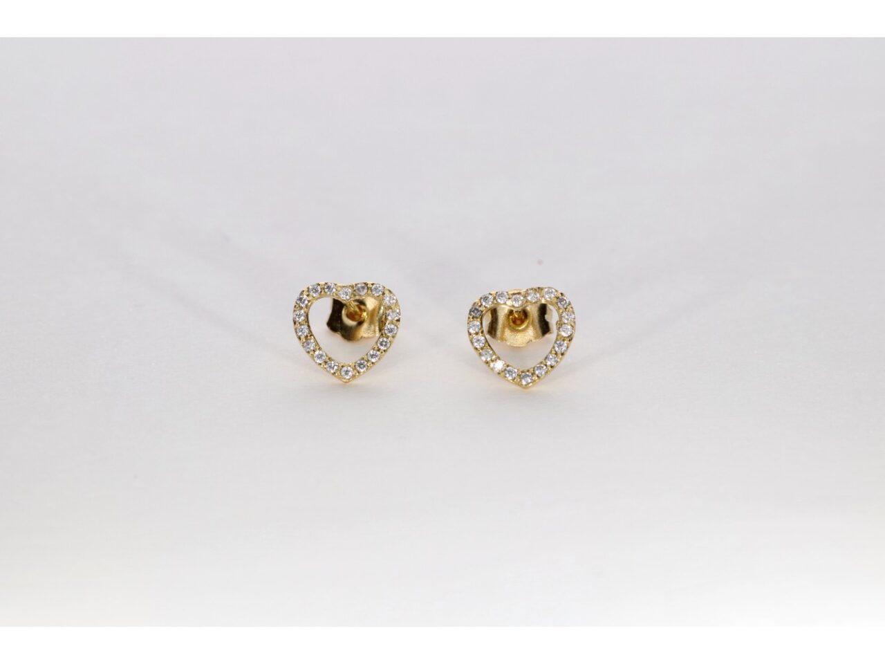 PENDIENTES ORO 18K CORAZON CIRCONITAS