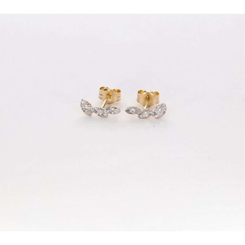 PENDIENTES ORO 18K 3 CIRCONITAS LAPIDADO