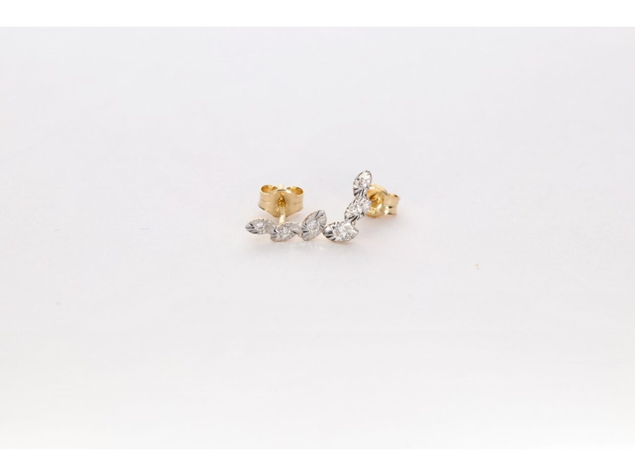 PENDIENTES ORO 18K 3 CIRCONITAS LAPIDADO - Imagen 2