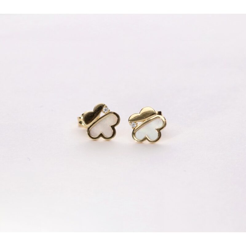PENDIENTES ORO 18K FLOR NACAR