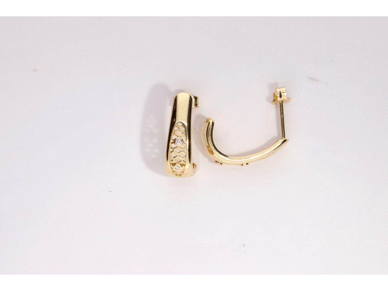 PENDIENTES ORO 18K BRILLO Y CIRCONITAS - Imagen 2