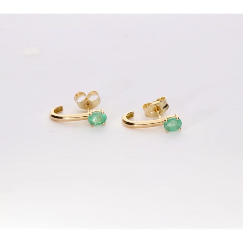 PENDIENTES ORO 18K ESMERALDA  FINA