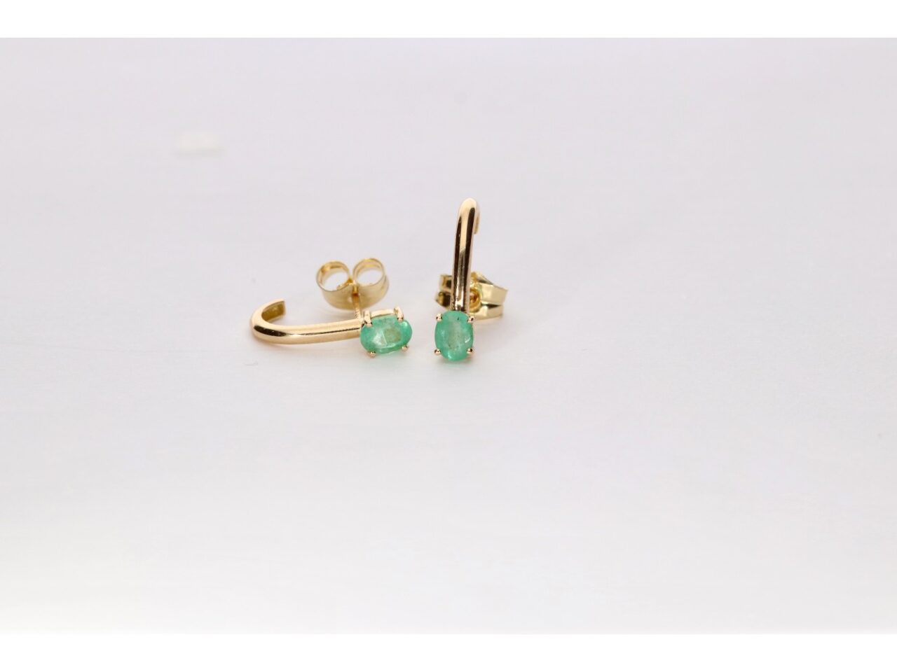 PENDIENTES ORO 18K ESMERALDA  FINA - Imagen 2
