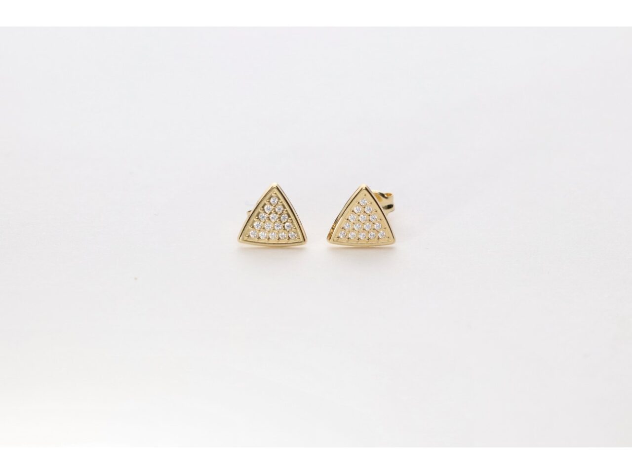 PENDIENTES ORO 18K TRIANGULO CIRCONITAS