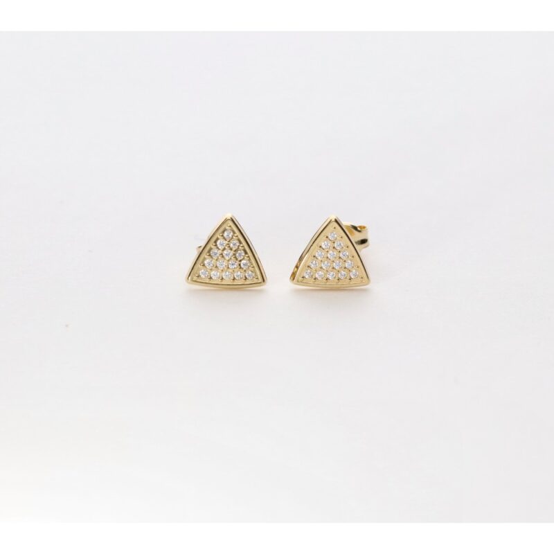 PENDIENTES ORO 18K TRIANGULO CIRCONITAS