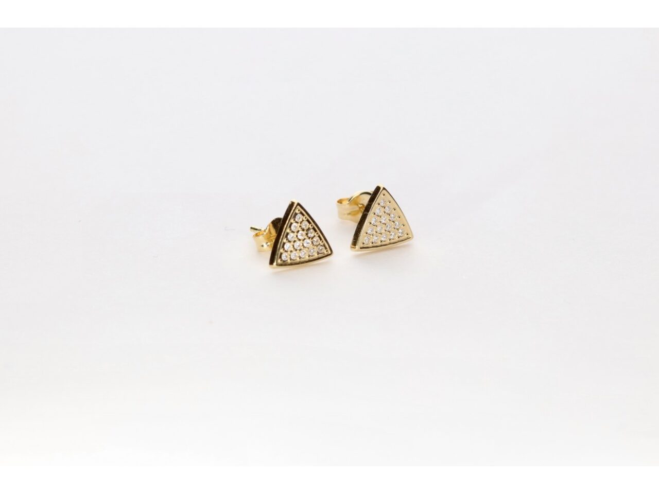 PENDIENTES ORO 18K TRIANGULO CIRCONITAS - Imagen 2