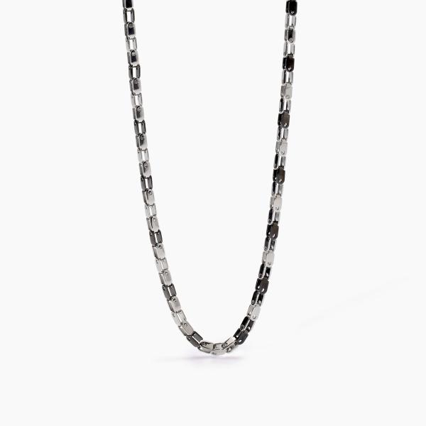 Collar de acero 316L y PVD bronce de cañón con cadena a mallas 2JEWELS