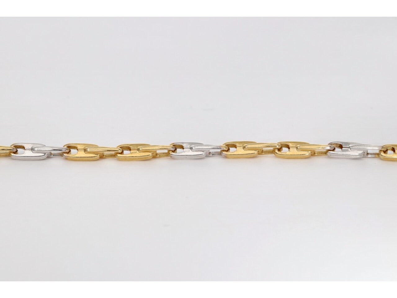 PULSERA ORO 18K BICOLOR ESLABON - Imagen 2