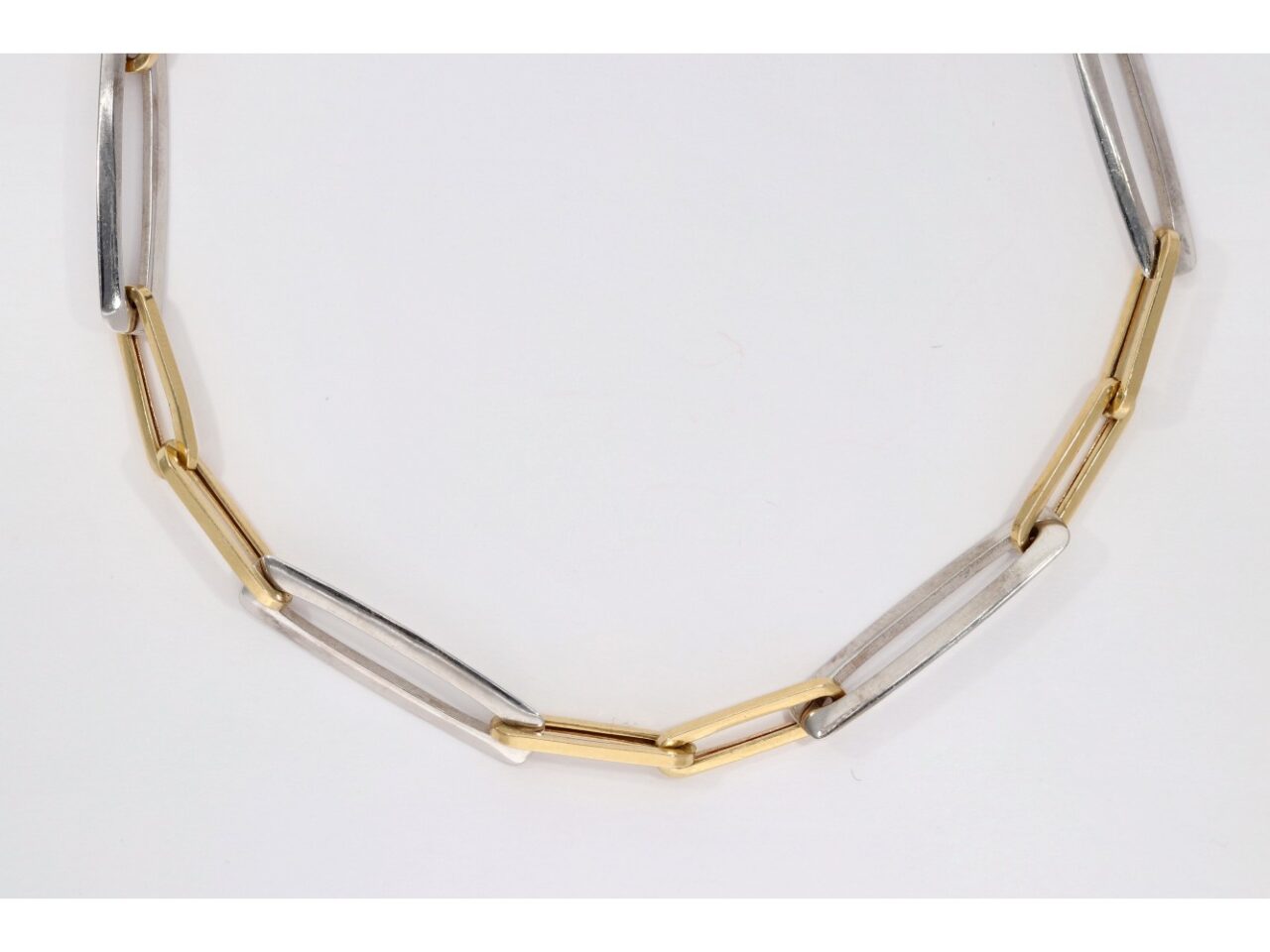 PULSERA ORO 18K BICOLOR ESLABON GRANDE - Imagen 4