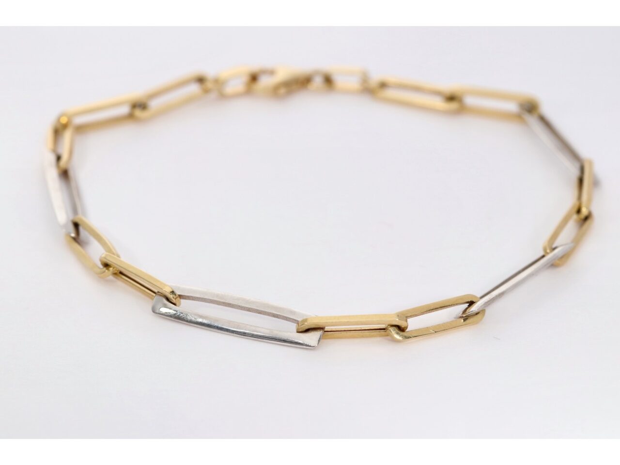 PULSERA ORO 18K BICOLOR ESLABON GRANDE