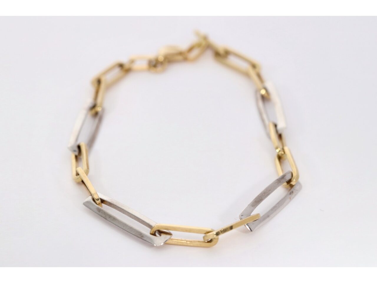 PULSERA ORO 18K BICOLOR ESLABON GRANDE - Imagen 2