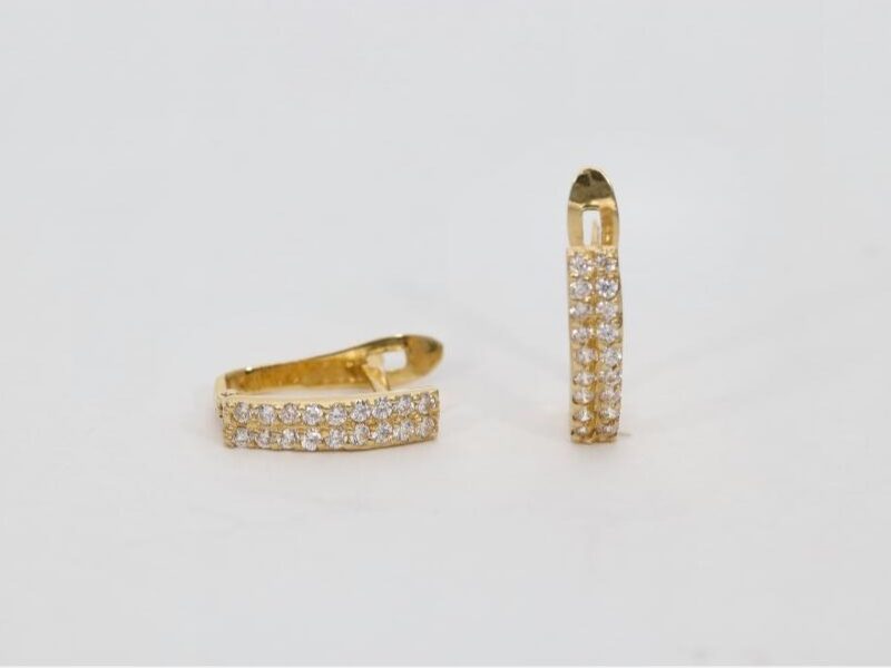PENDIENTES ORO 18K CIRCONITAS CARRIL