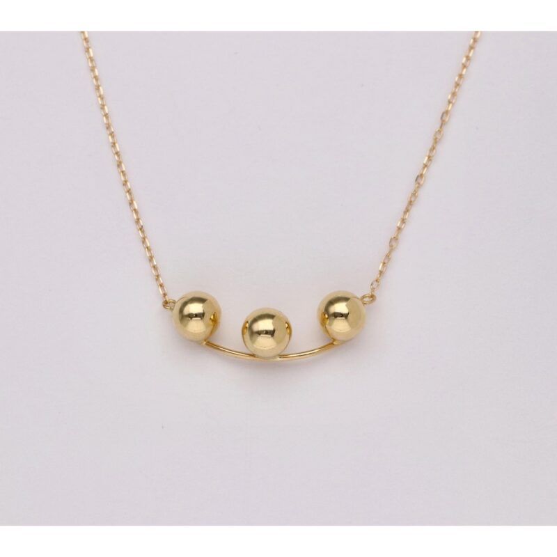 COLLAR ORO 18K BARRA TRES BOLAS