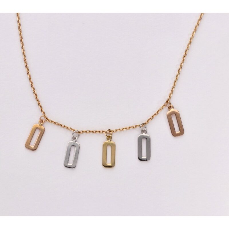 COLLAR ORO 18K RECTÁNGULOS HUECOS