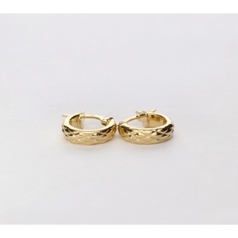 PENDIENTES ARO ORO 18K MEDIA CAÑA GRABADO