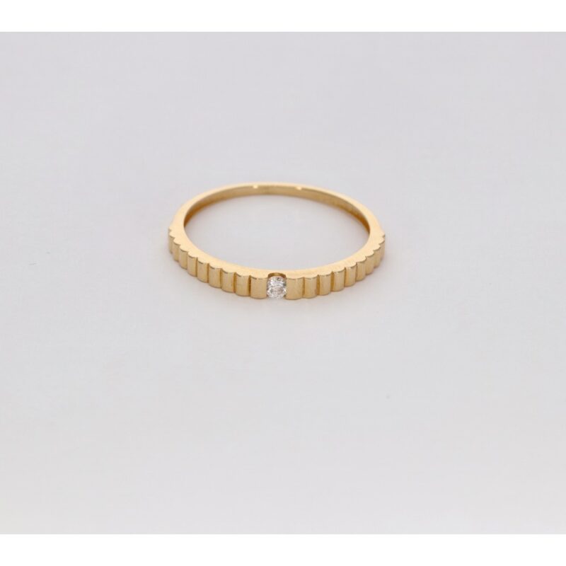 SORTIJA ORO 18K RAYADO CIRCONITA  CENTRAL