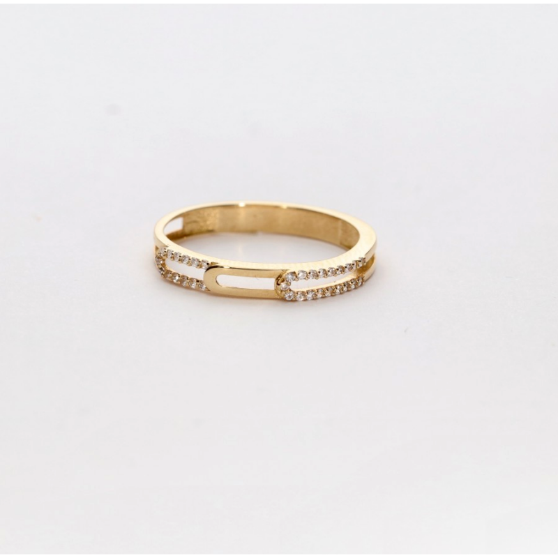 SORTIJA ORO 18K RECTÁNGULOS CIRCONITAS EN PAVE