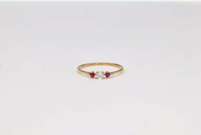 ANILLO ORO A 18K  TOP AZUL RODOLITAS BRIL.0.0008CT LECARRÉ