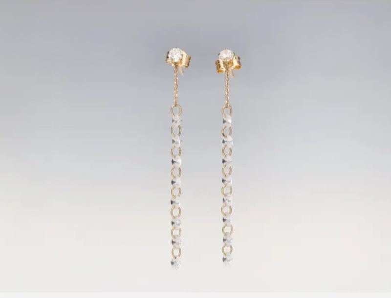 PENDIENTES OA 18K TOPACIOS BLANCOS LECARRÉ