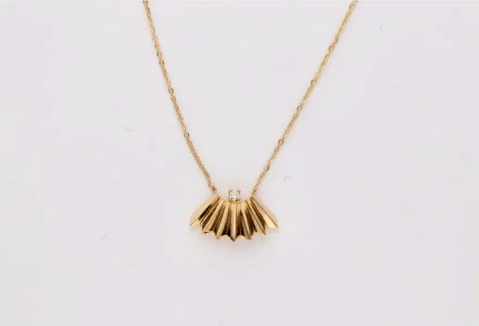 GARGANTILLA ORO 18K ABANICO BRILL 0.15 CTS HSI LECARRÉ