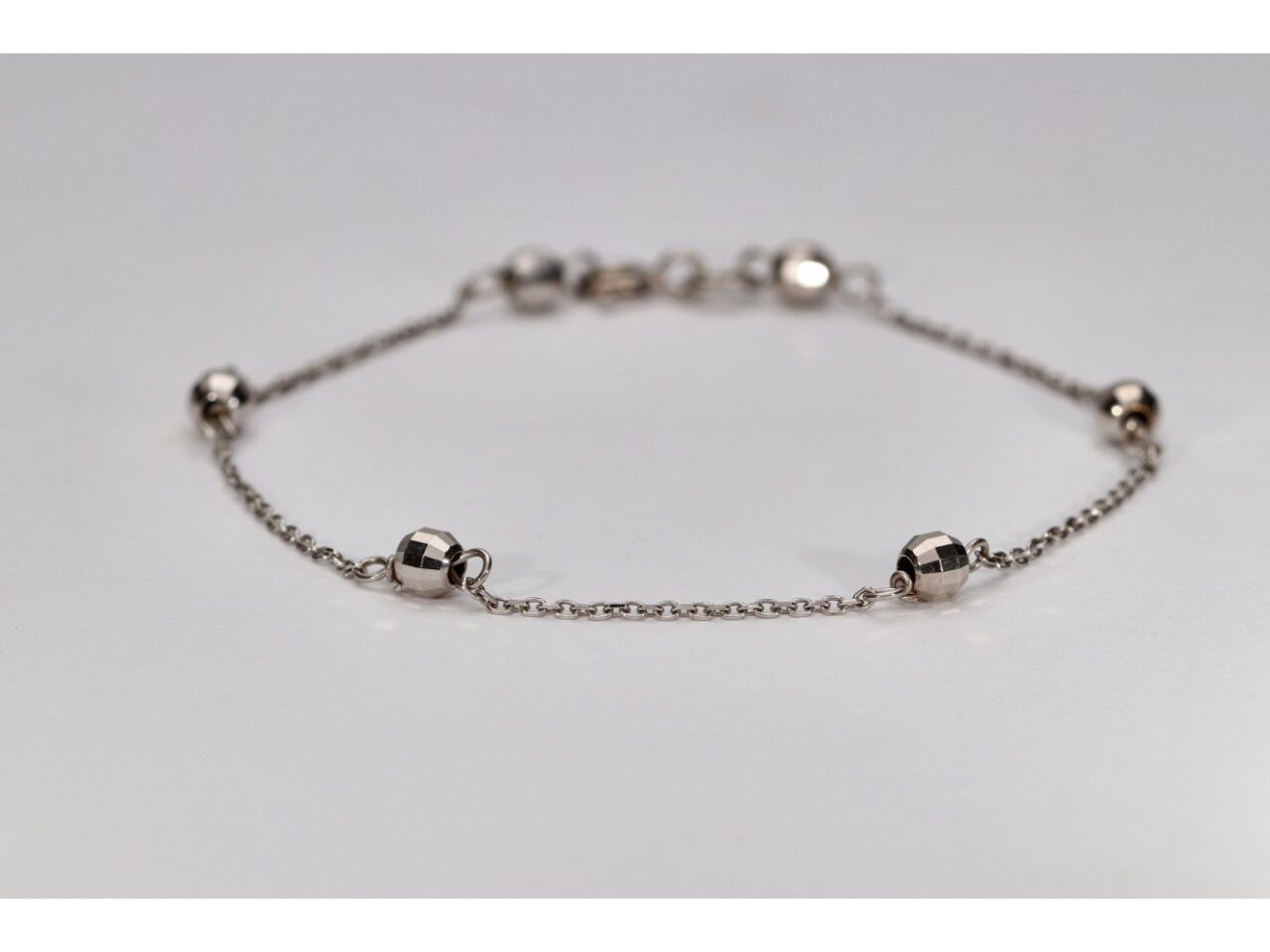 PULSERAS ORO BLANCO 18K BOLAS ITALIANAS