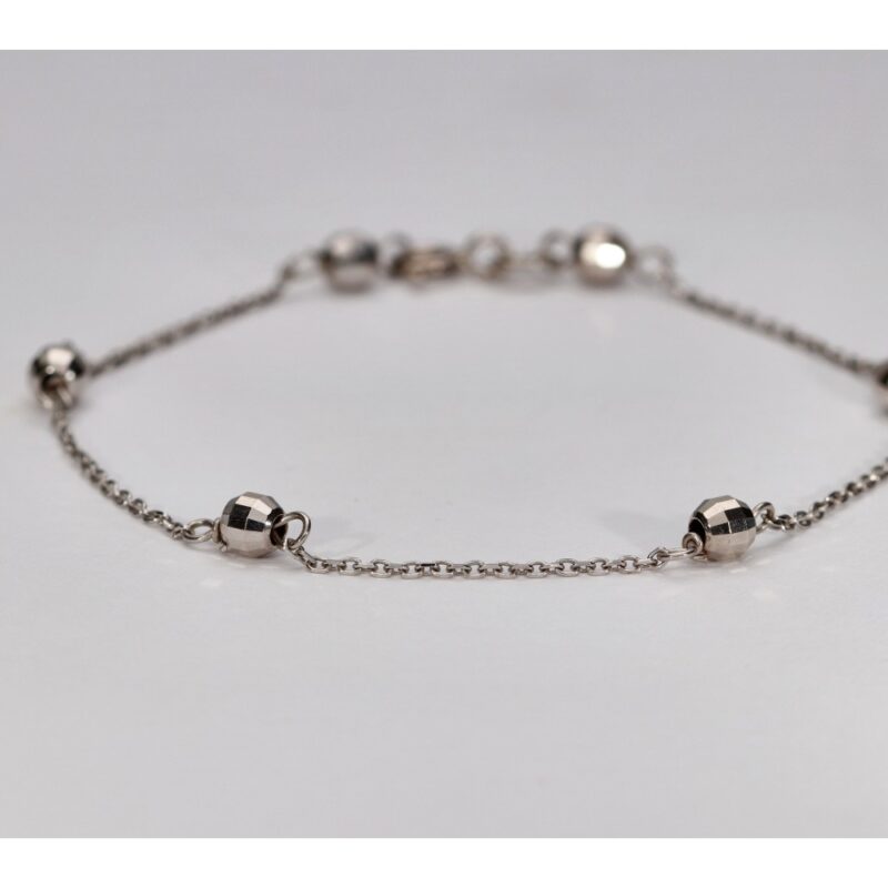 PULSERAS ORO BLANCO 18K BOLAS ITALIANAS