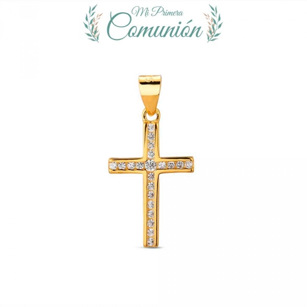 COLGANTE PLATA CHAPADO CRUZ CIRCO 20X13 MM
