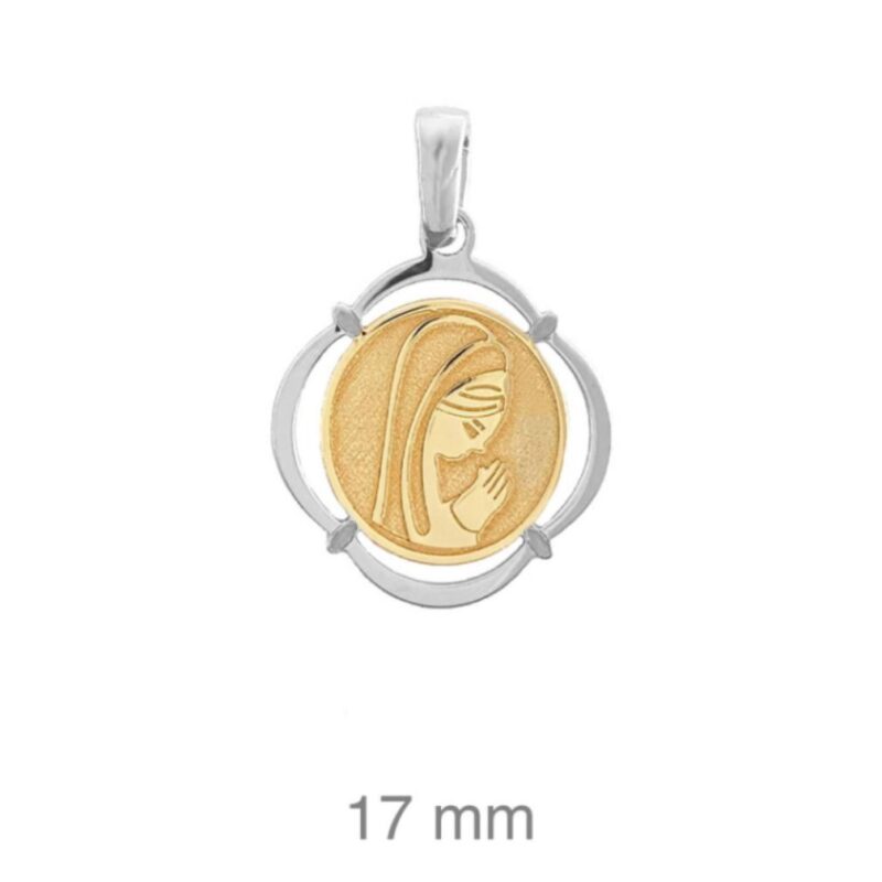 COLGANTE PLATA 1º VIRGEN NIÑA CHAPADA BICOLOR