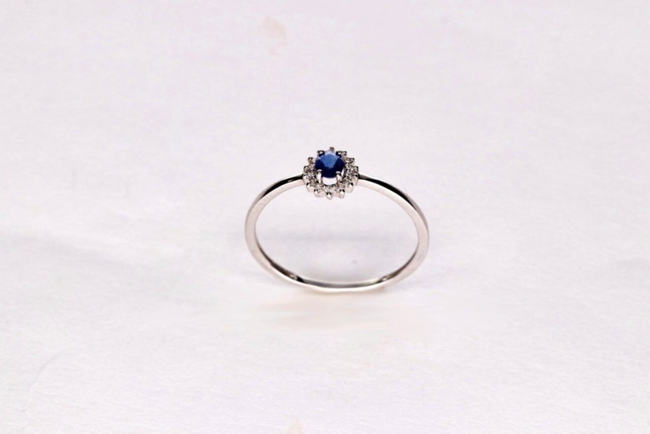 SORTIJA ORO BLANCO 18K BRILL. 0.056CT. OVAL ZAFIRO - Imagen 3