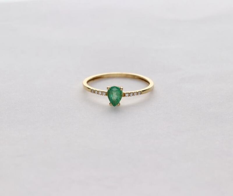 SORTIJA ORO 18K BRILL. 0.032CT.  ESMERALDA