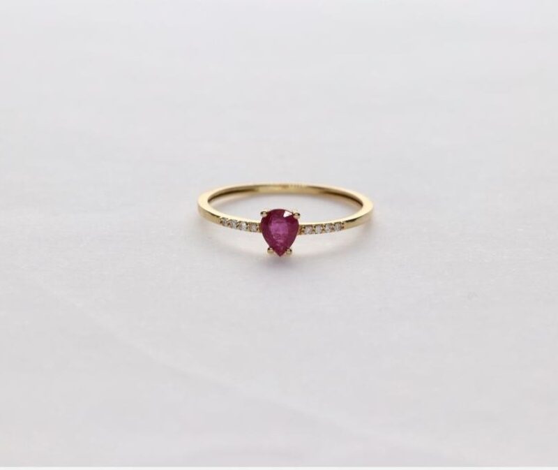 SORTIJA ORO 18K BRILL. 0.032CT.  RUBI