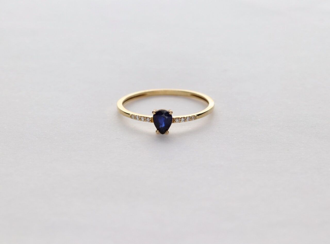 SORTIJA ORO 18K BRILL. 0.032CT.  ZAFIRO